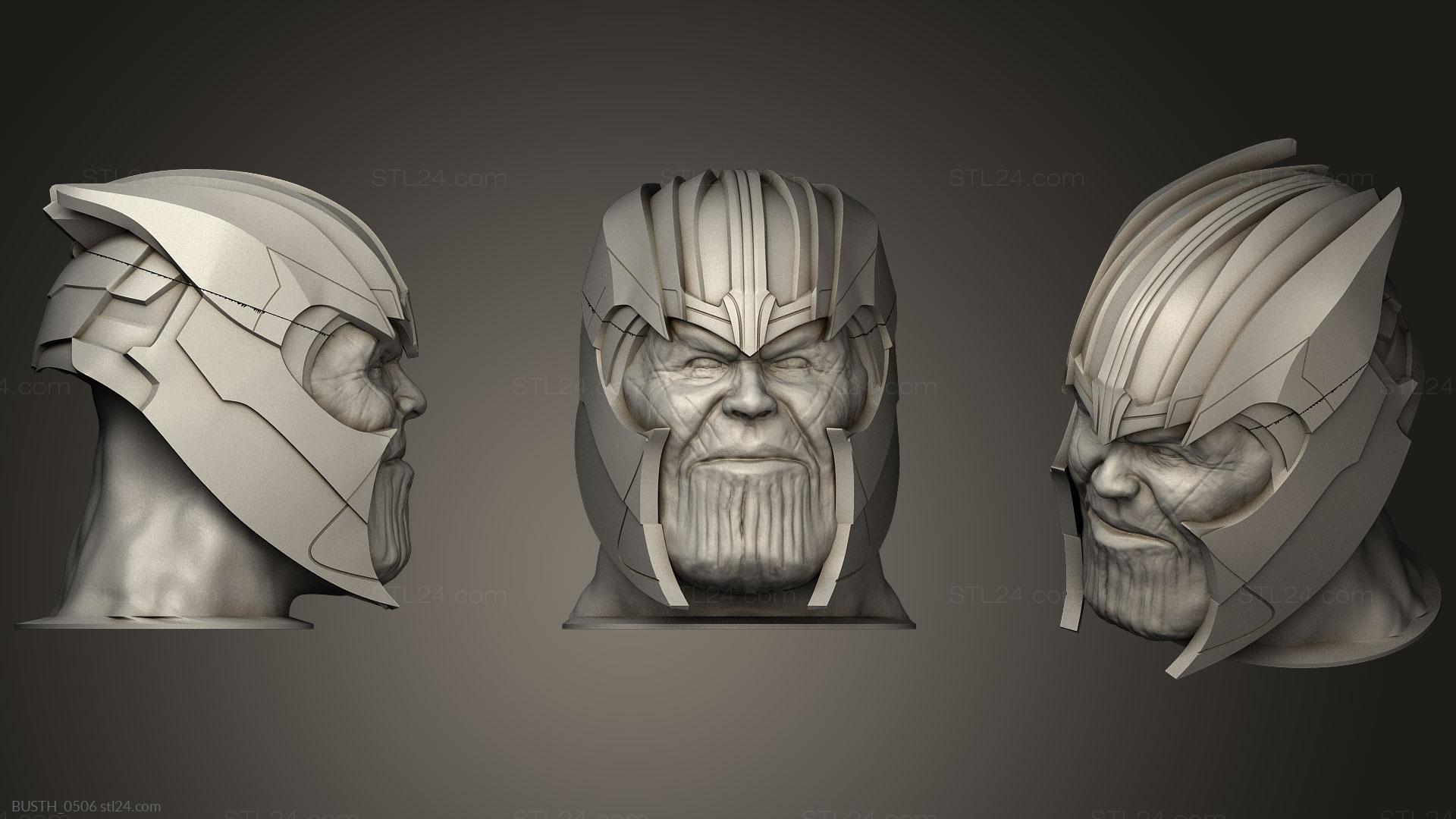 Бюсты монстры и герои (Cabeza Thanos, BUSTH_0506) 3D модель для ЧПУ станка